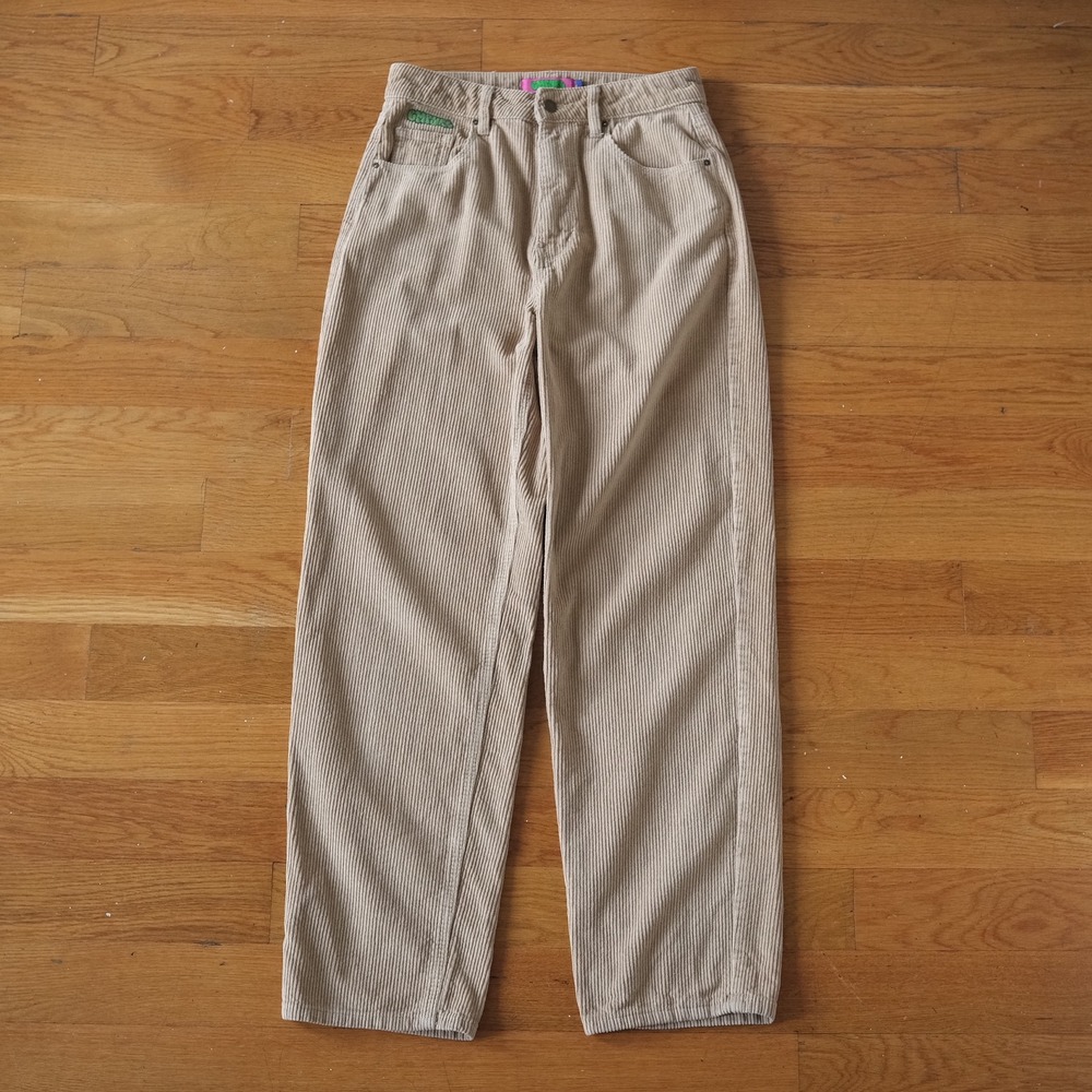 Empyre Tori Corduroy‎ Pants Women 6 Tan High Rise Skater 90s Y2K Baggy Street